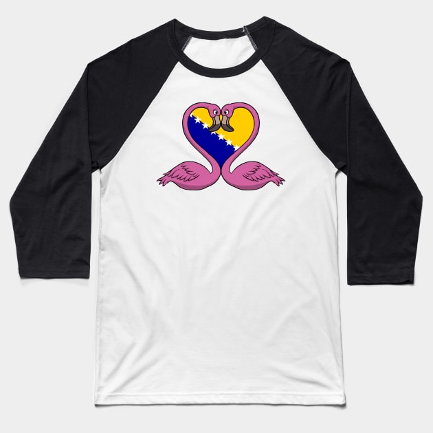 Flamingo Bosnia and Herzegovina Baseball T-Shirt by RampArt